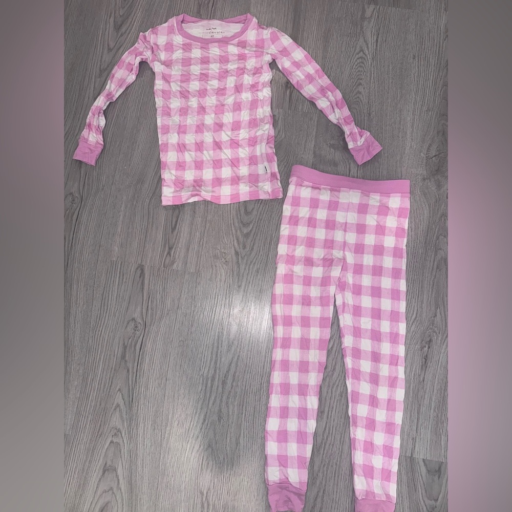 Little Sleepies Pink Checker Pajamas 4T